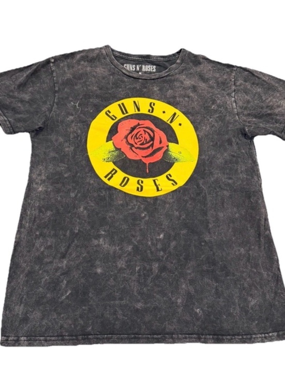Guns N' Roses Women's Short Sleeve Graphic Tee - Black with Yellow & Red Logo